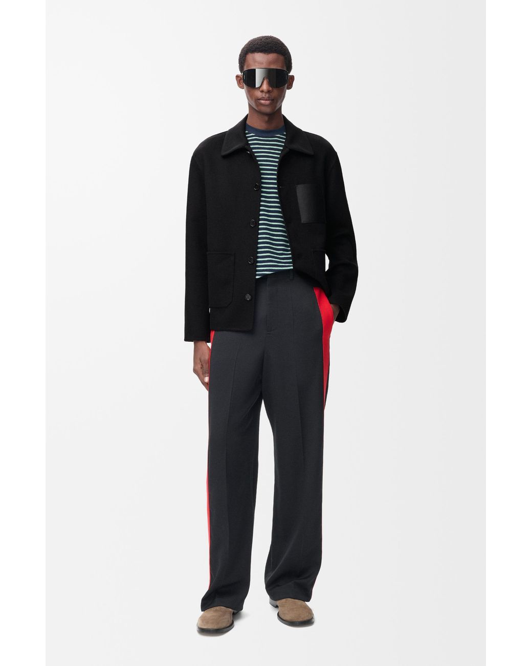 Loewe Black Workwear Jacket In Wool for men