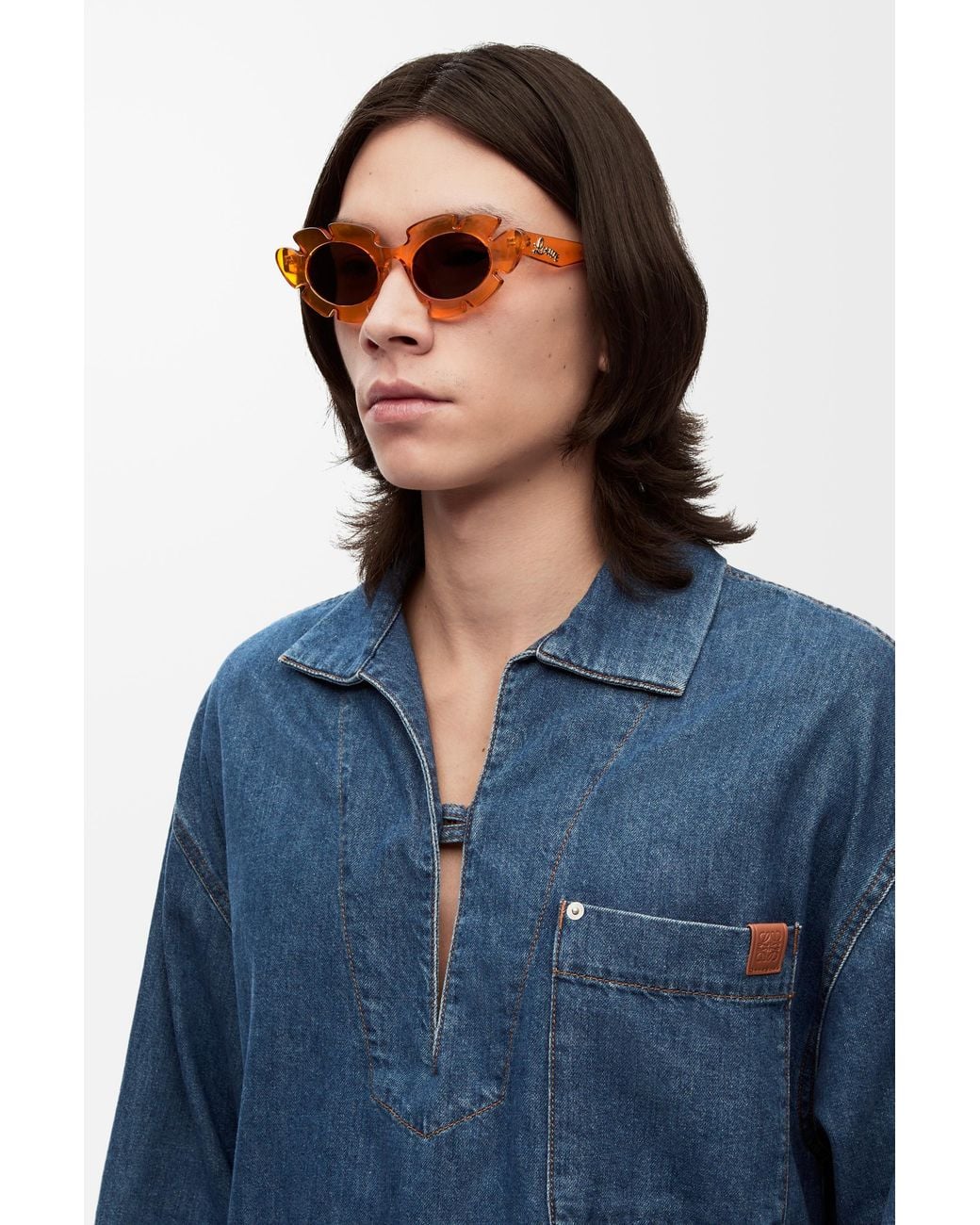 Loewe Orange Luxury Flower Sunglasses For