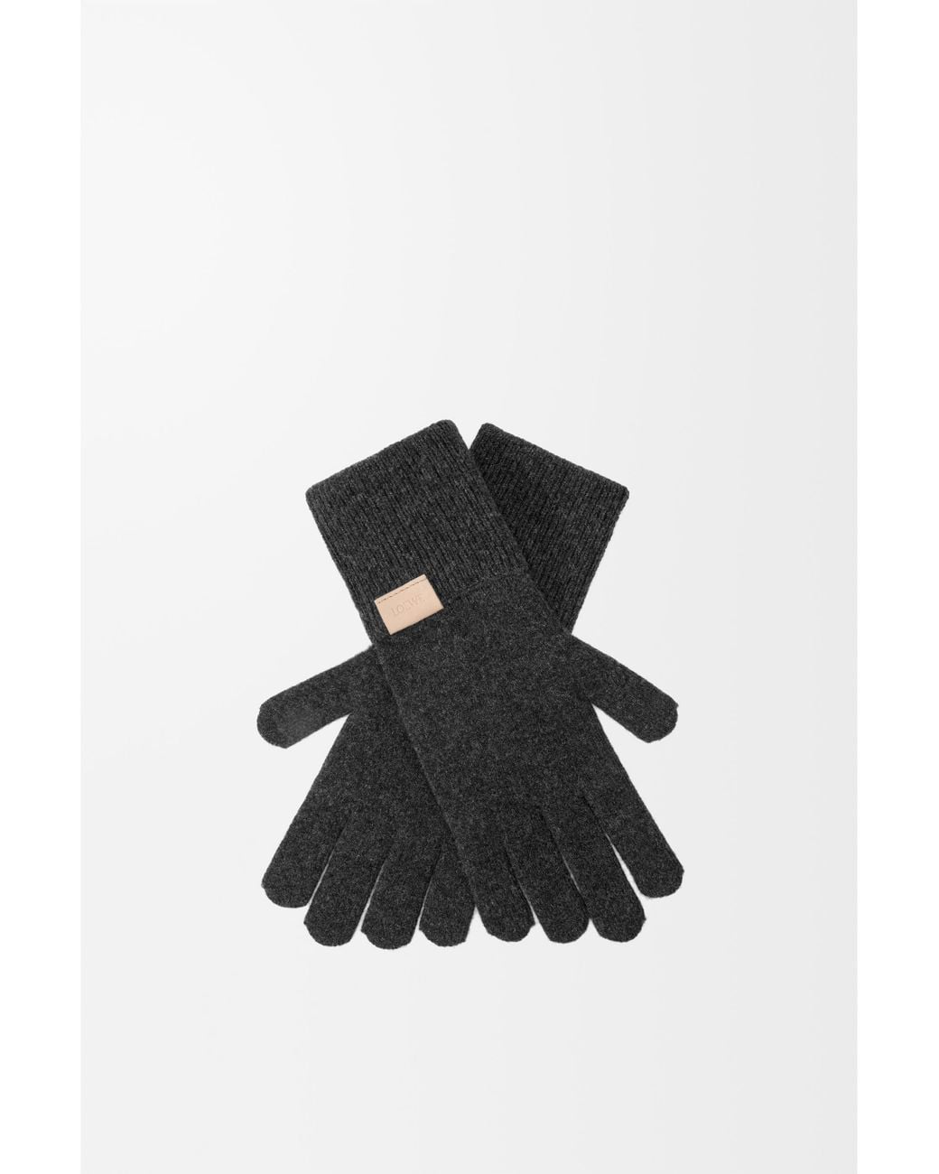 Loewe Black Gloves In Cashmere