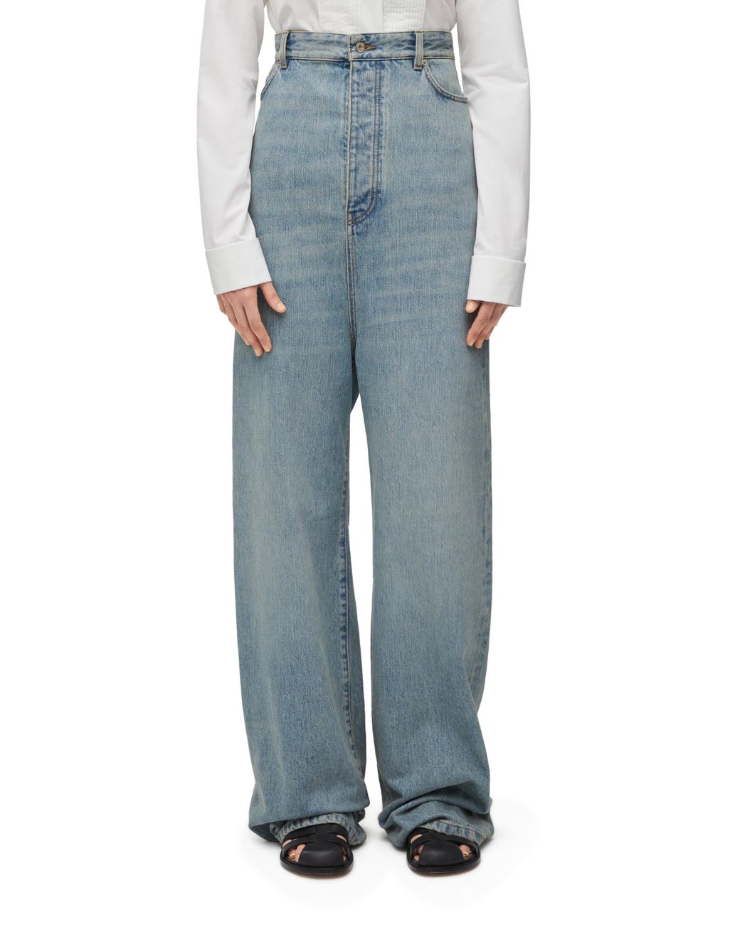 デニム・ジーパン Loewe Loewe Denim High-Waisted Jeans Loewe High waisted jeans in denim | REVERSIBLE