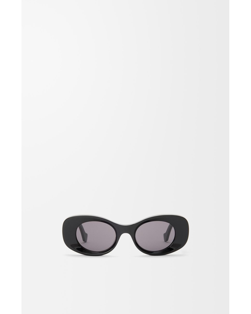Loewe White Beveled Oval Maxi Anagram Sunglasses For