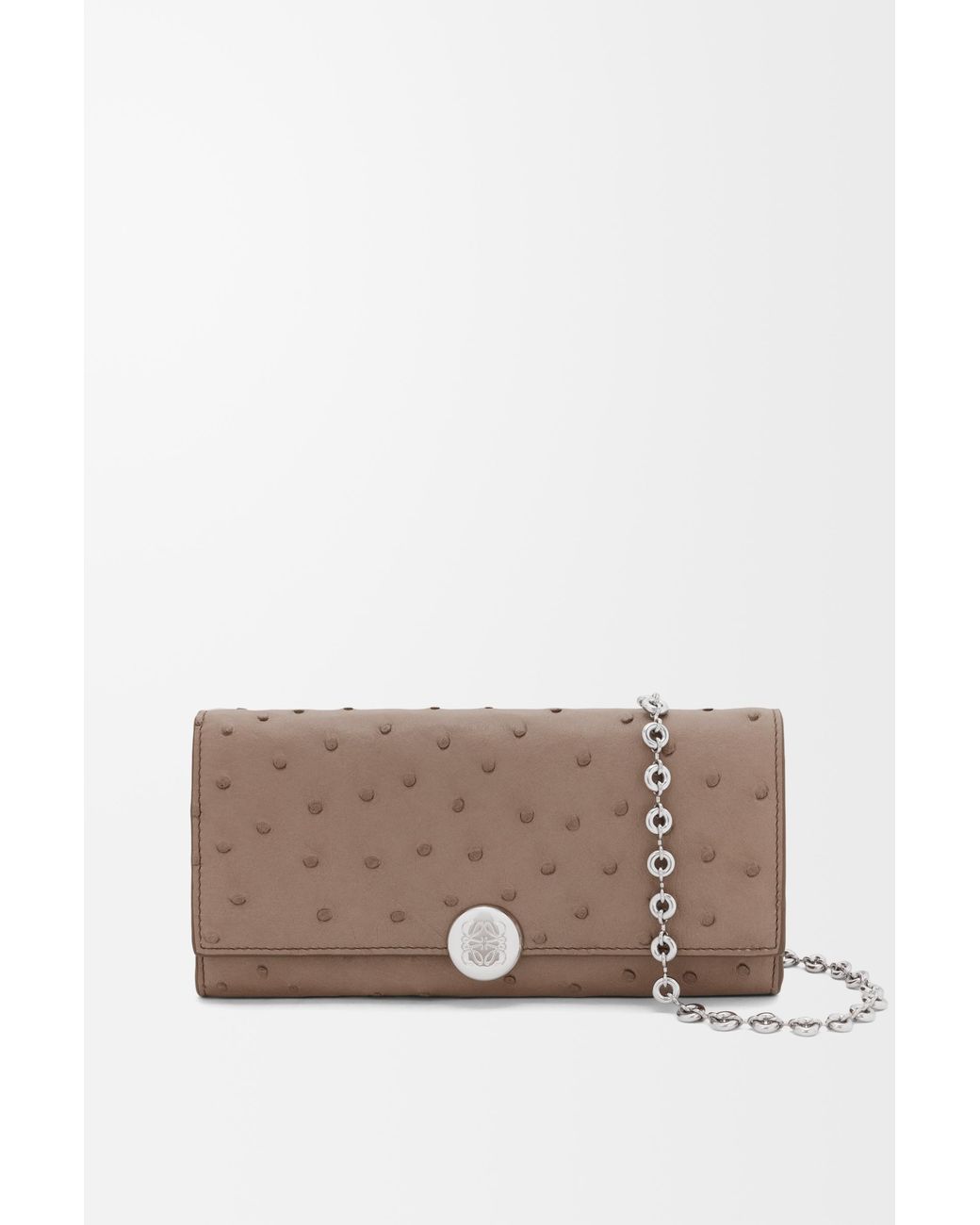 Loewe Brown Pebble Wallet On Chain