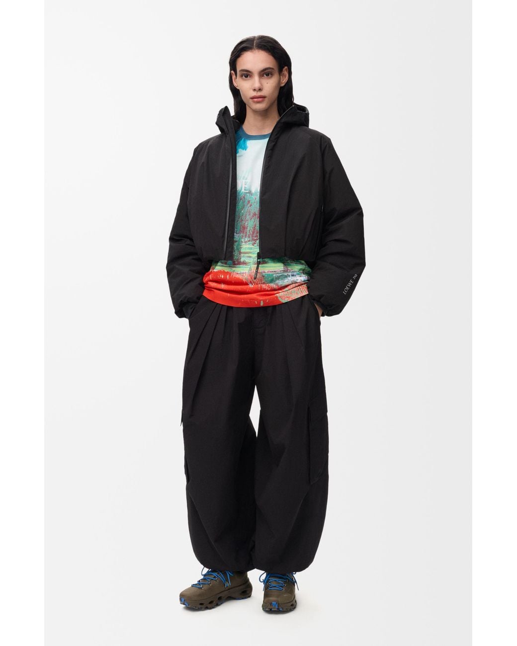 Loewe Black Cropped Puffer Jacket