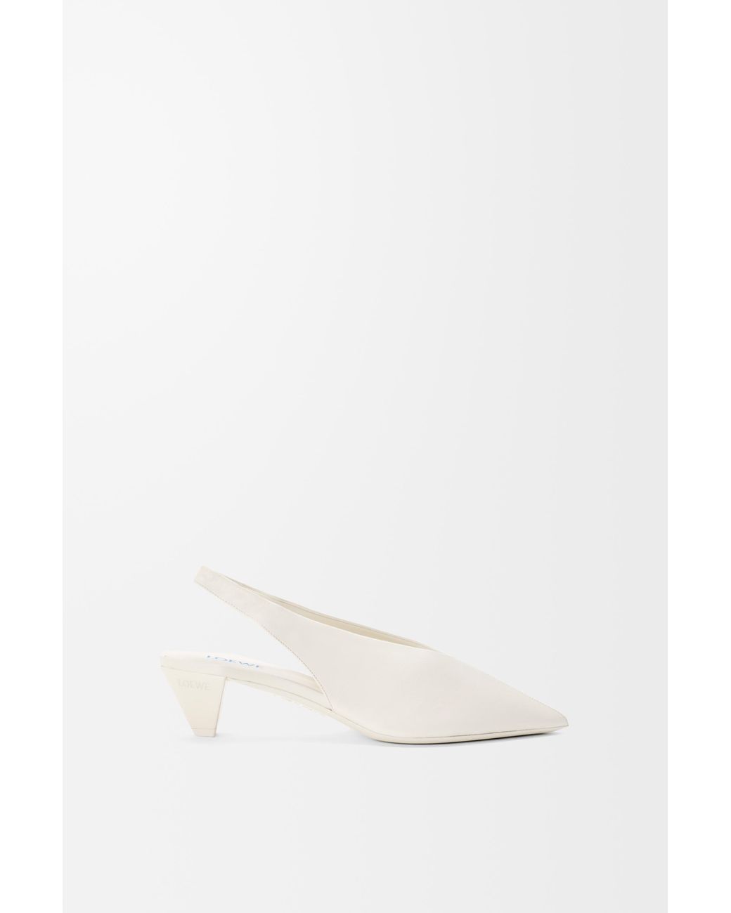 Loewe White Origami Cubic Slingback