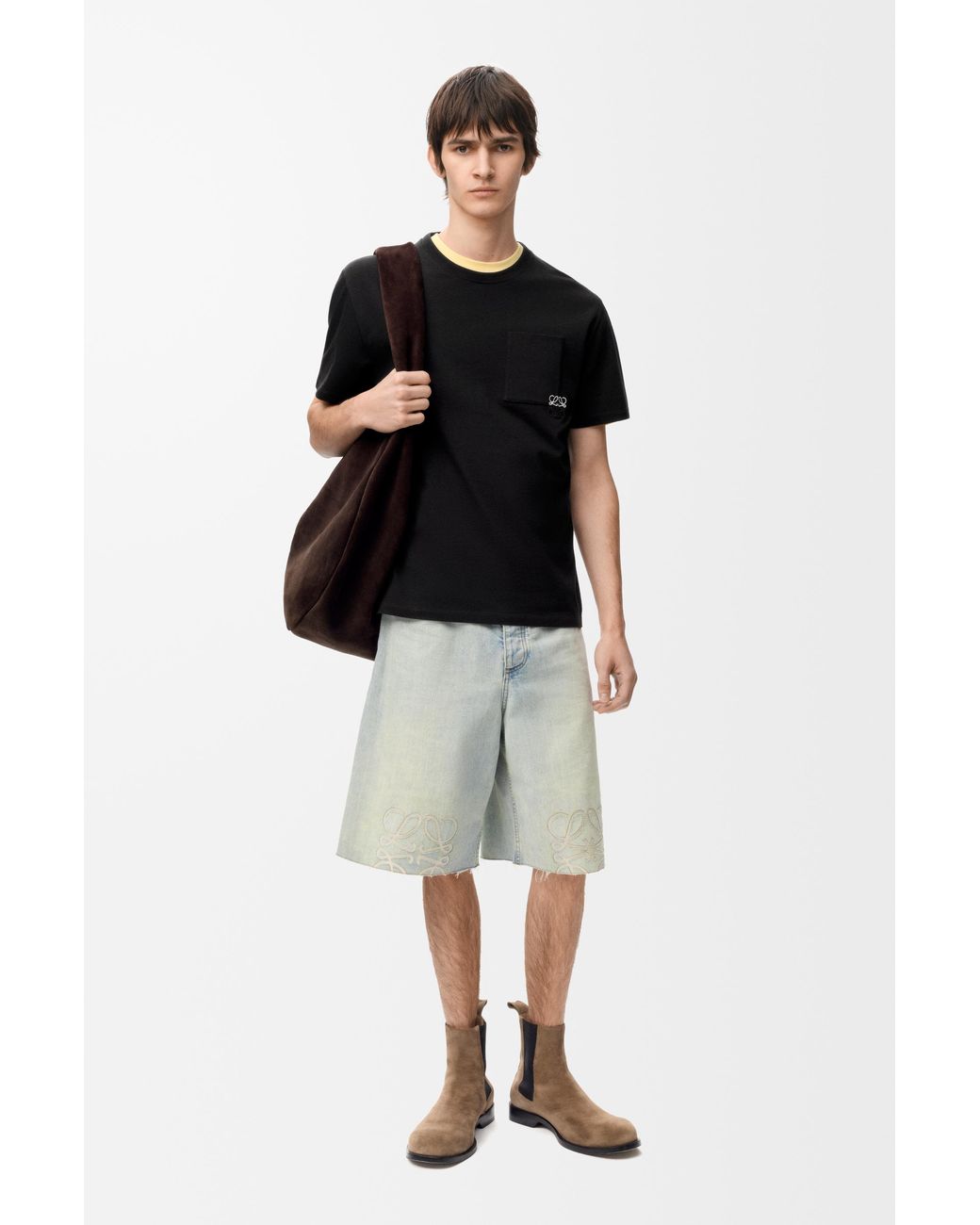 Loewe Black Cotton T-Shirt for men