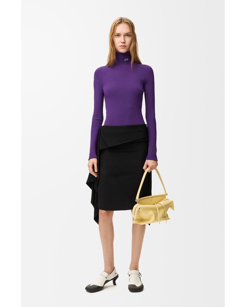 Loewe Black Draped Skirt