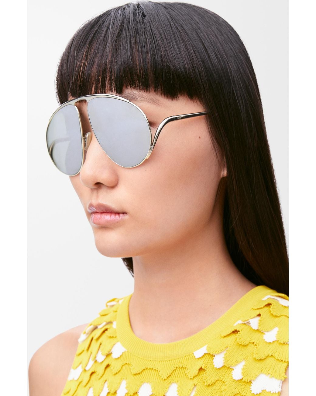 Loewe Hillock Sunglasses in White | Lyst