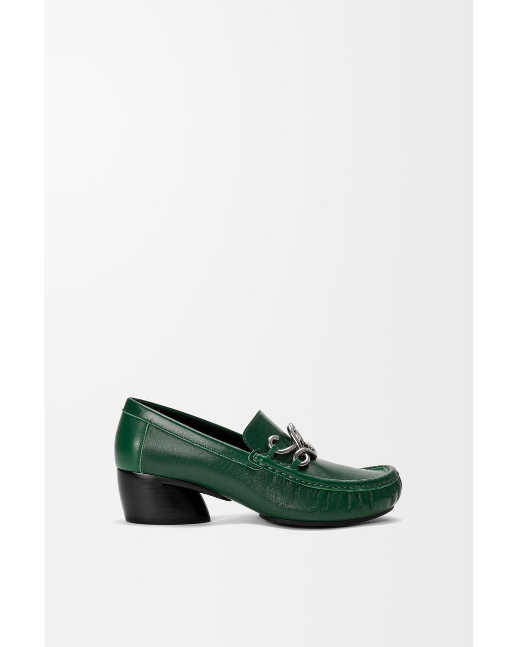Loewe Green Oval Double L Loafer