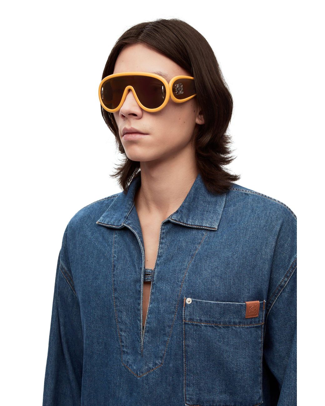 Loewe Luxury Wave Mask Sunglasses in Blue | Lyst
