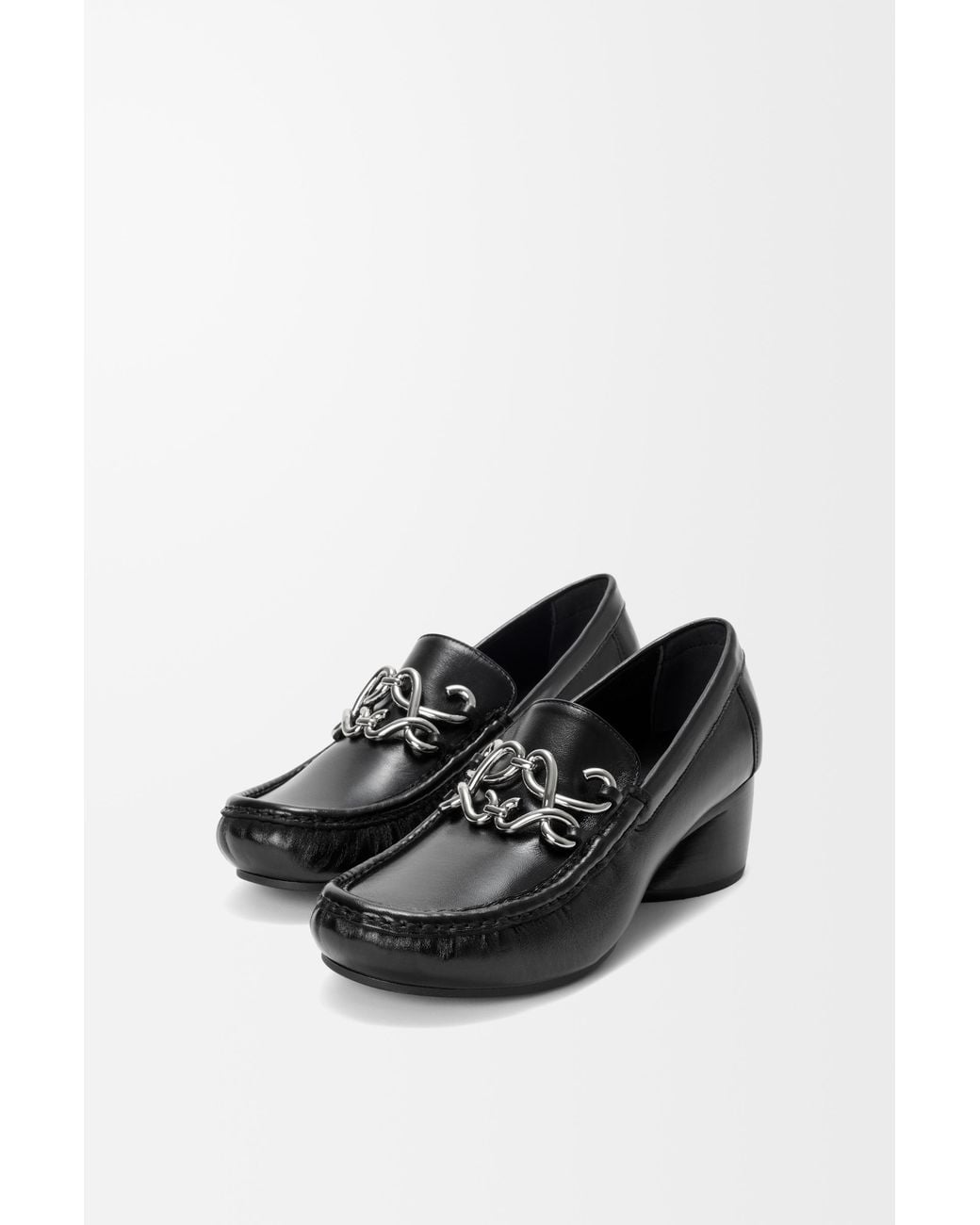 Loewe Black Oval Double L Loafer