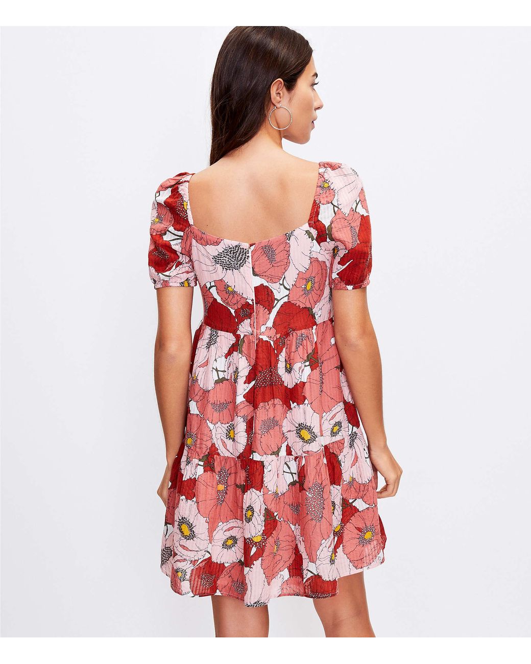 LOFT Petite Poppy Square Neck Puff 