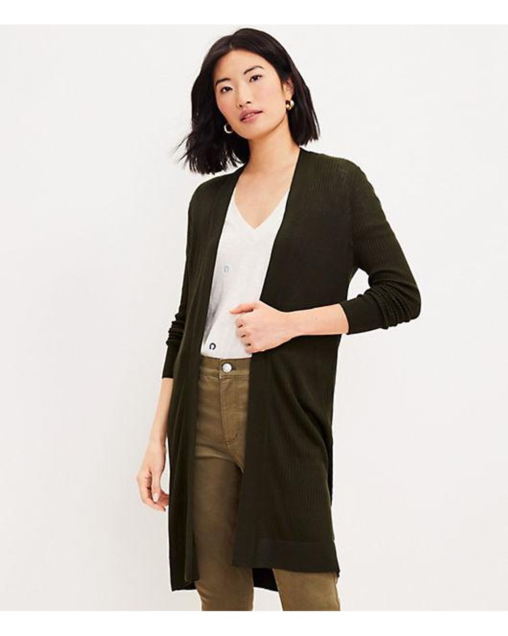 LOFT Long Open Cardigan | Lyst