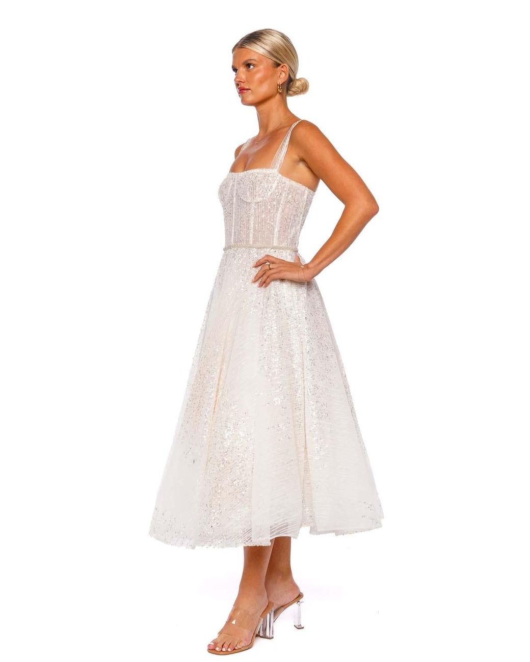 Bronx and Banco Mademoiselle Bridal Midi Dress in White | Lyst UK