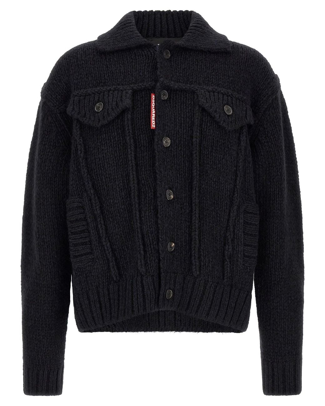 DSquared² Blue Logo Patch Cardigan for men