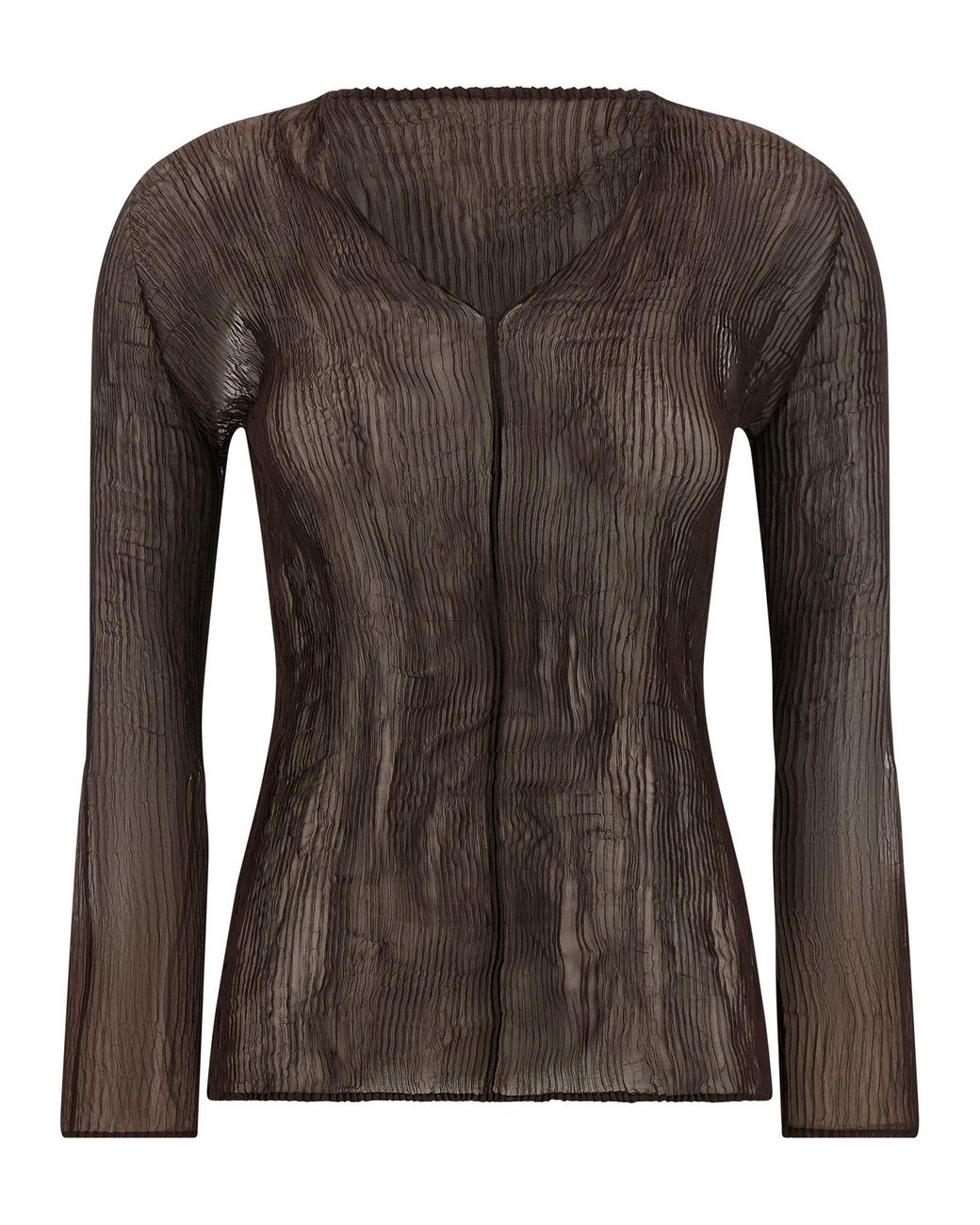 Issey Miyake 'Chiffon Twist 1' Top in Brown | Lyst