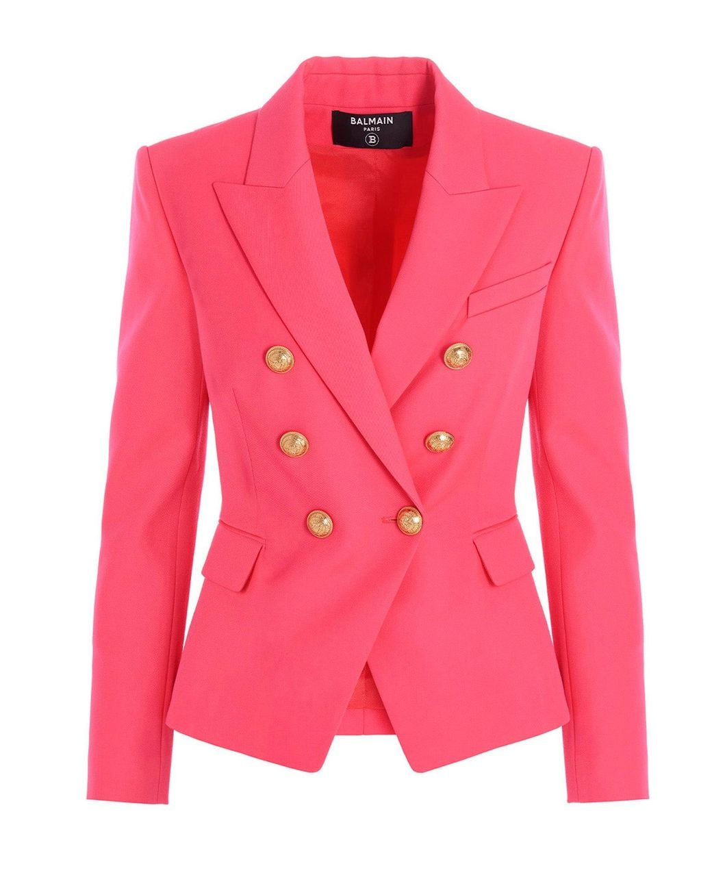 Balmain Pink Buttons Double Breast Blazer Jacket
