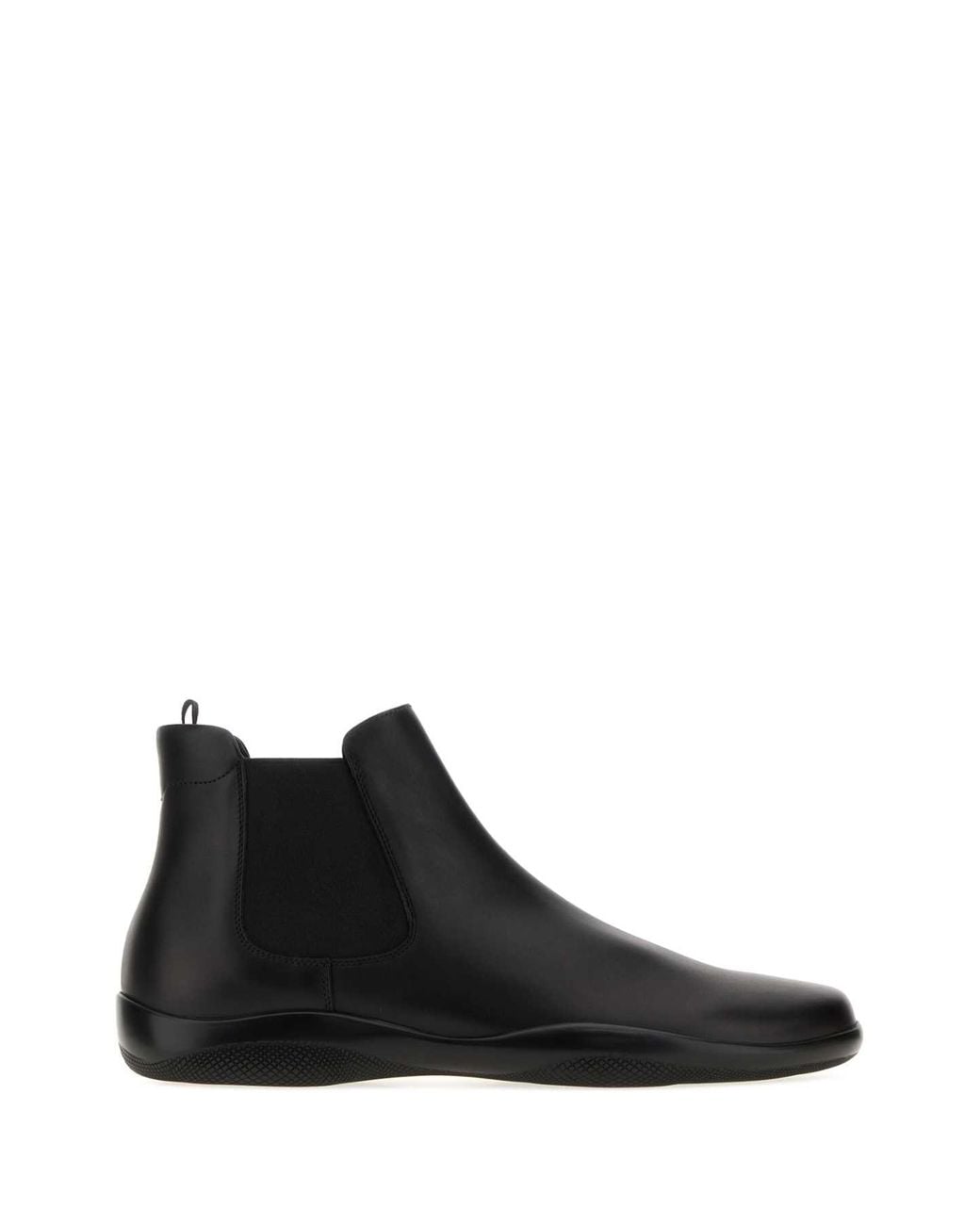 Prada Black Leather Ankle Boots for men