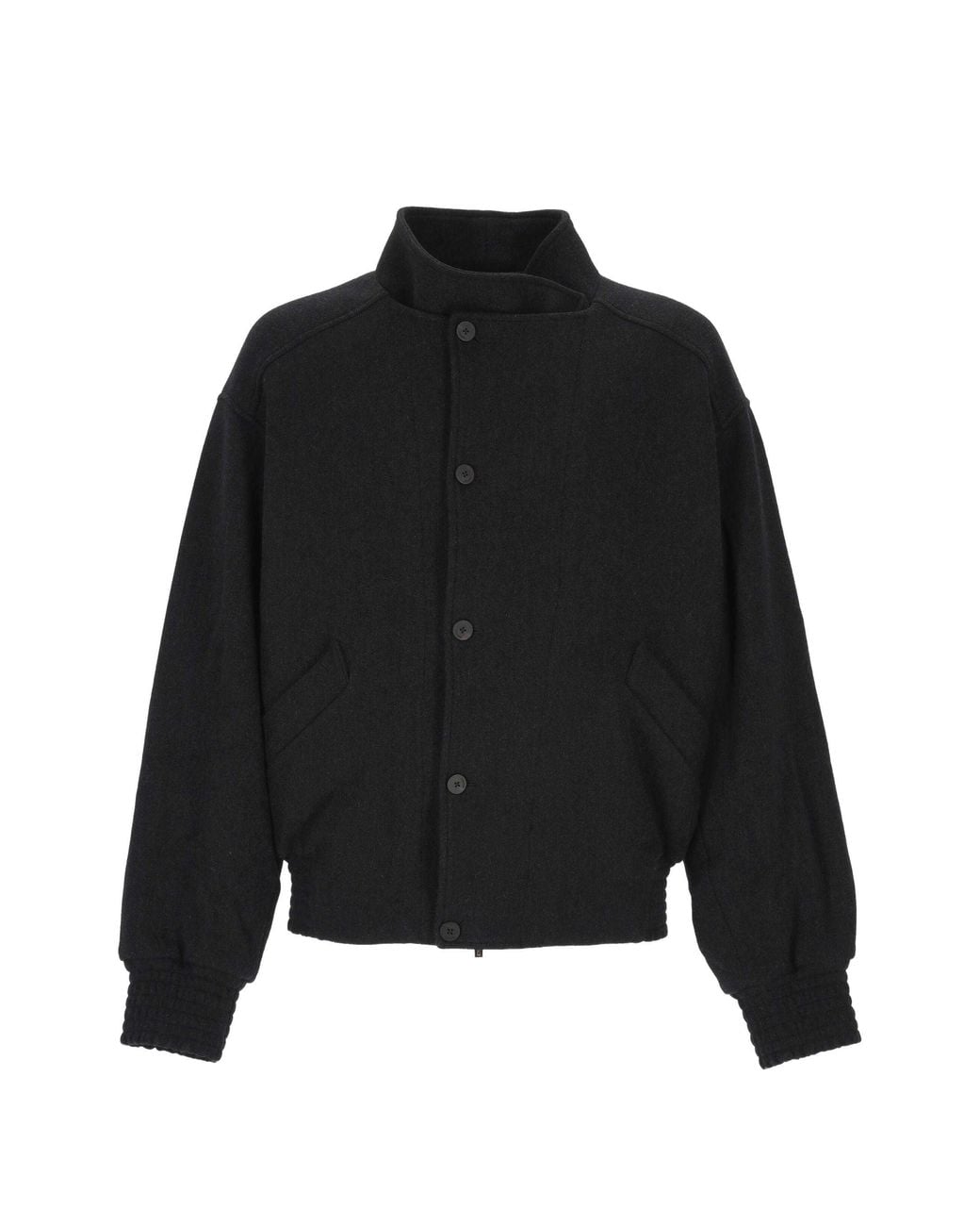 Jacquemus Black Funnel-Neck Elasticated-Trim Jacket