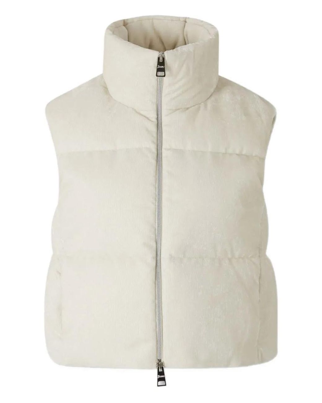 Herno White Velvet Sleeveless Down Jacket