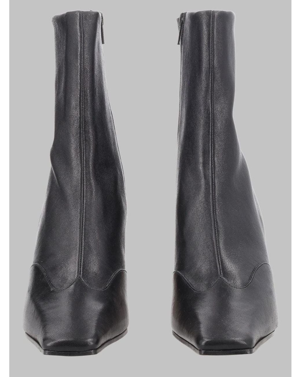 Khaite Gray Boots Nevada Leather