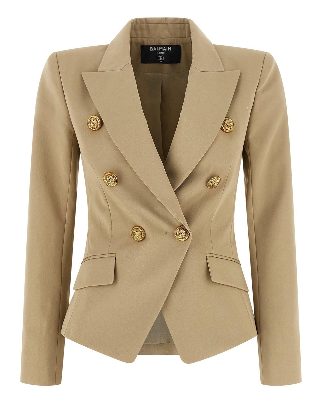 Balmain Natural Double-Breasted Blazer