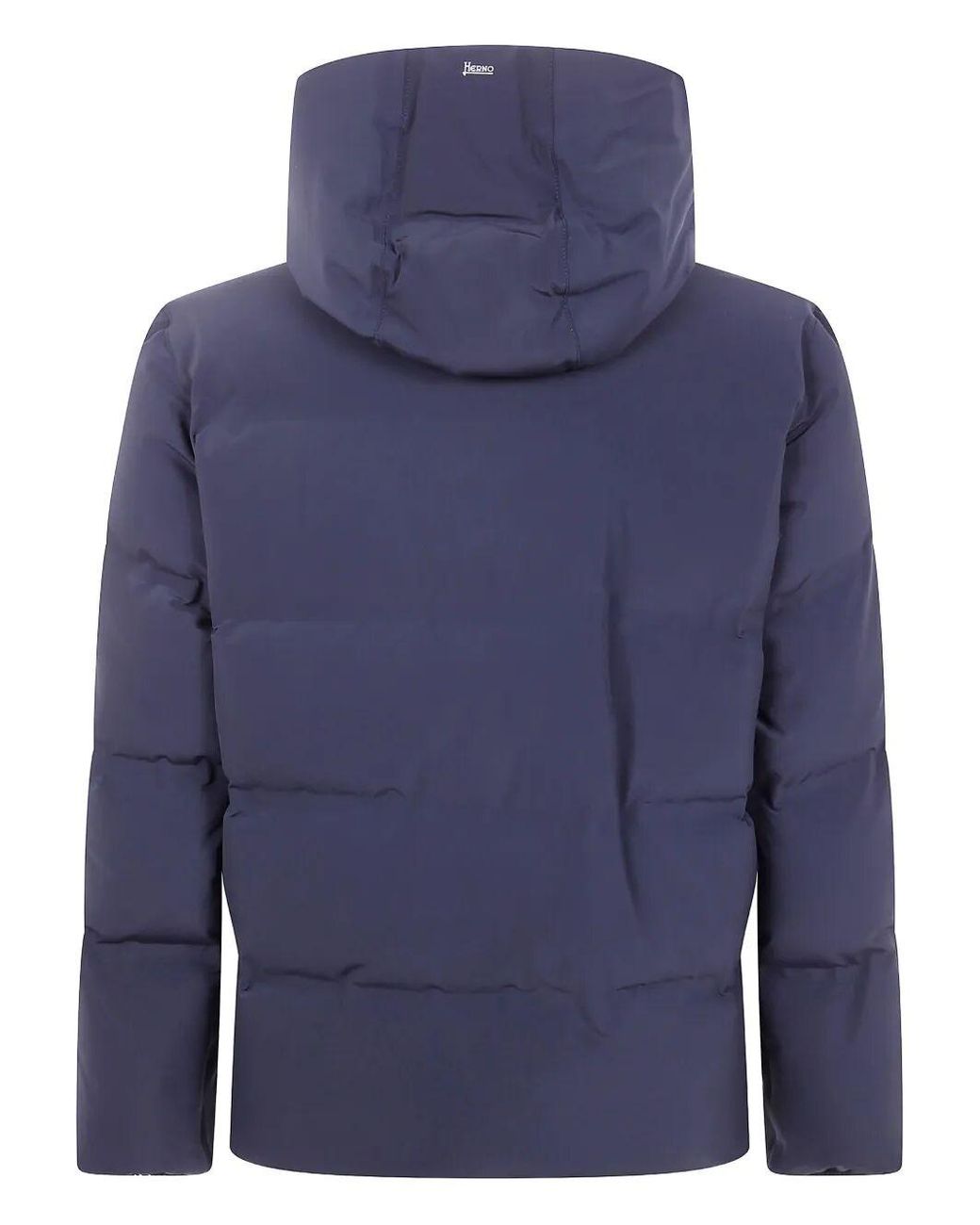 Herno Blue New Impact Hooded Short Down Jacket Clothing for men