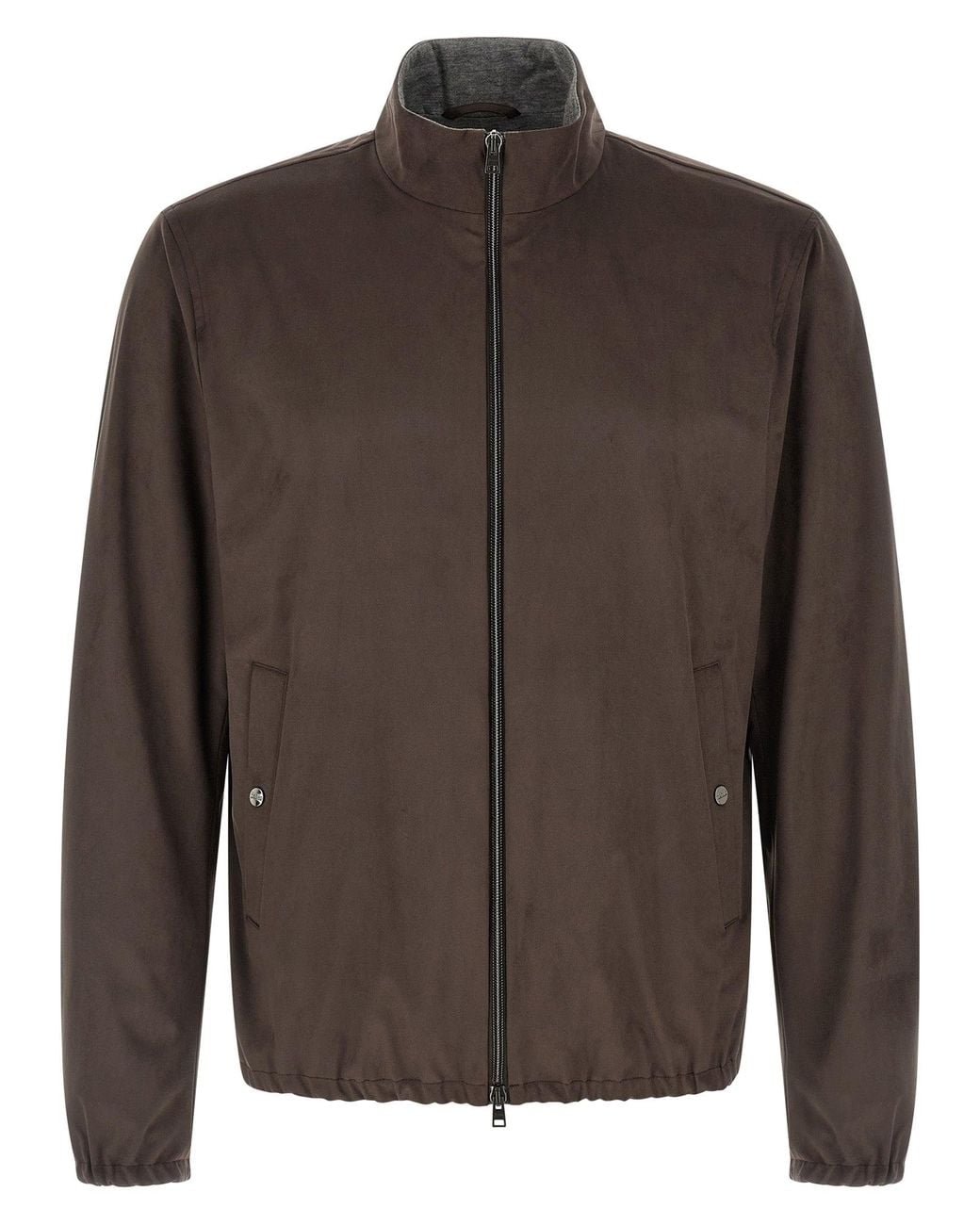 Herno Brown Suede Effect Jacket for men