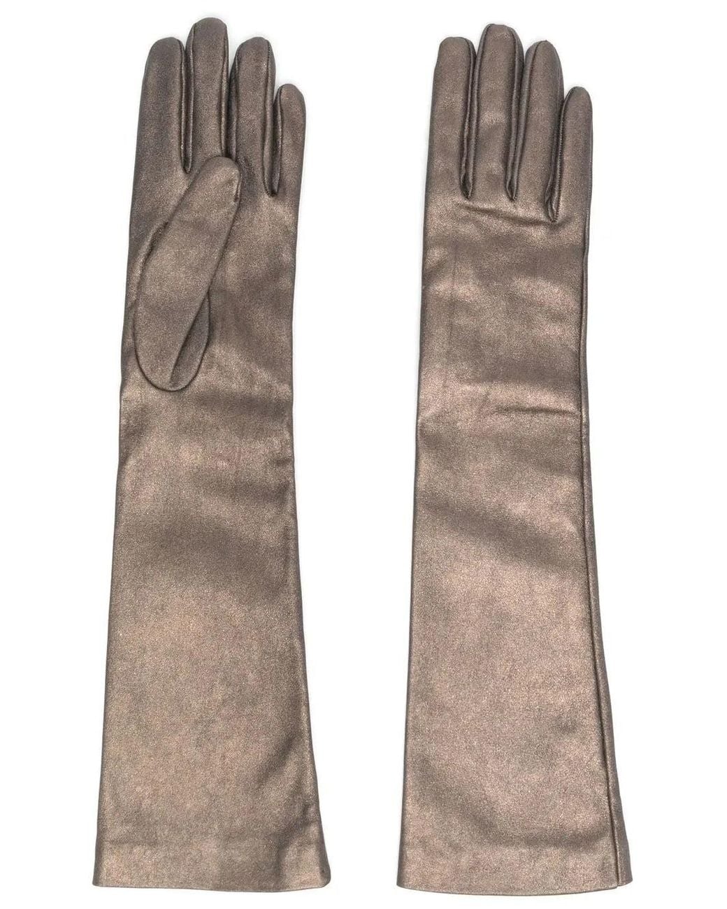 Brunello Cucinelli Natural Long Leather Gloves Accessories & Slg