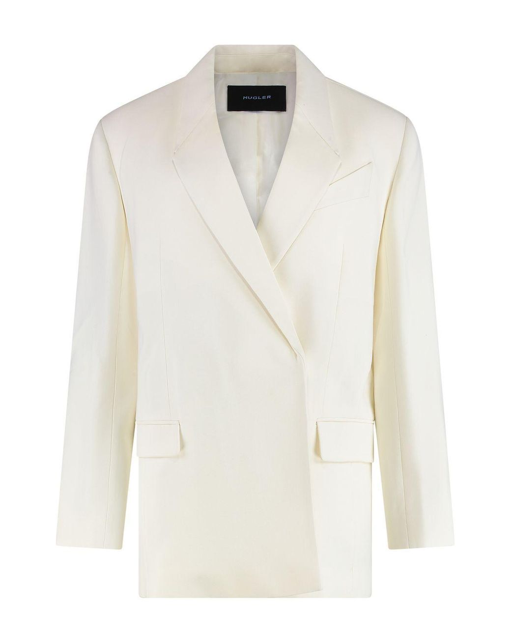 Mugler White Double-Breasted Jacket