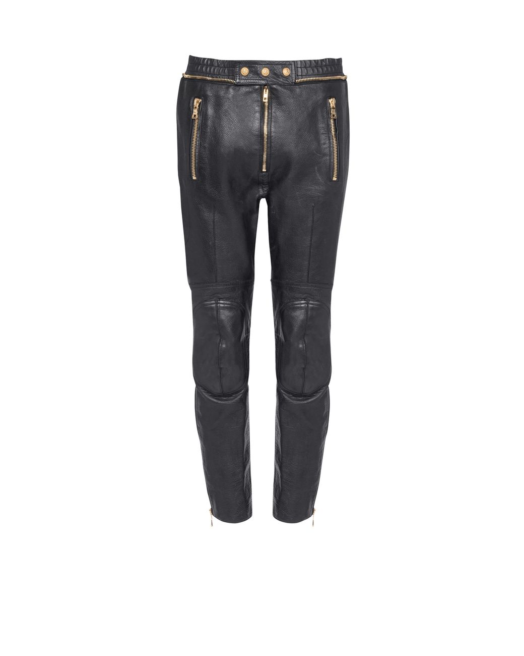 Balmain Gray Leather Pants