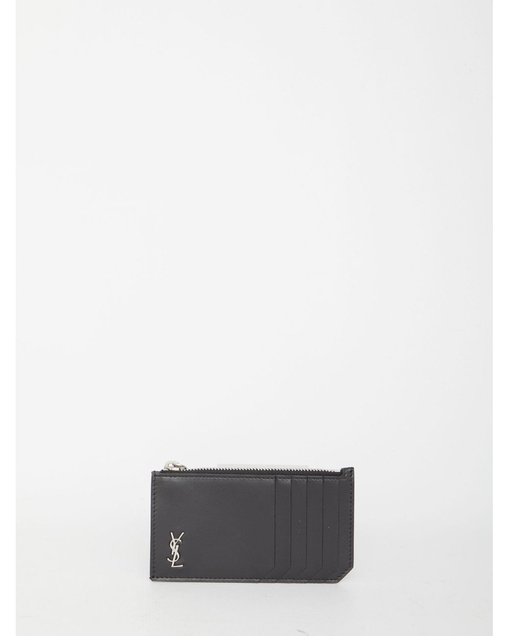 Saint Laurent White Tiny Cassandre Fragments Cardholder