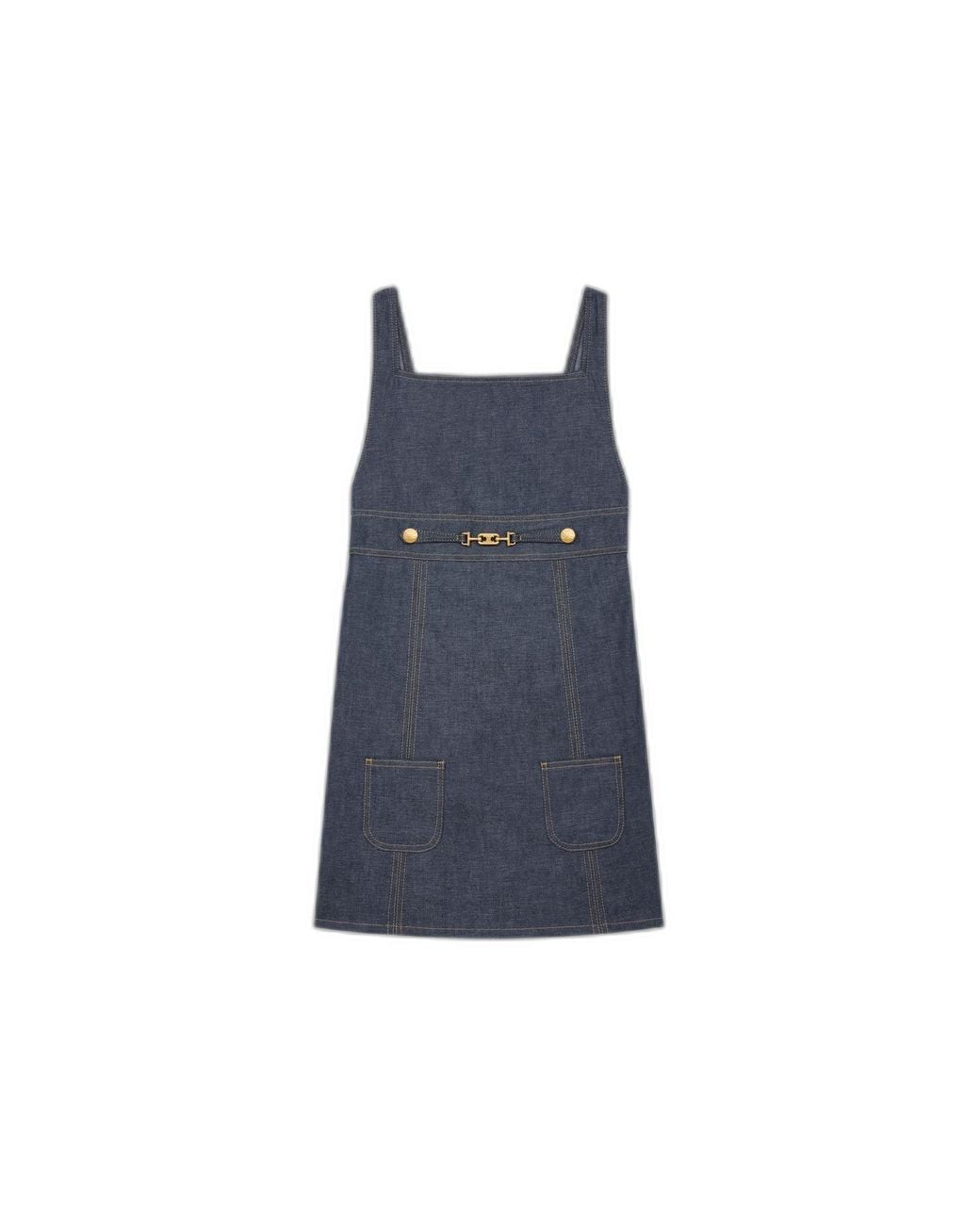 celine denim dress Celine - blue Dress In Cotton Denim for Women - size 40 FR