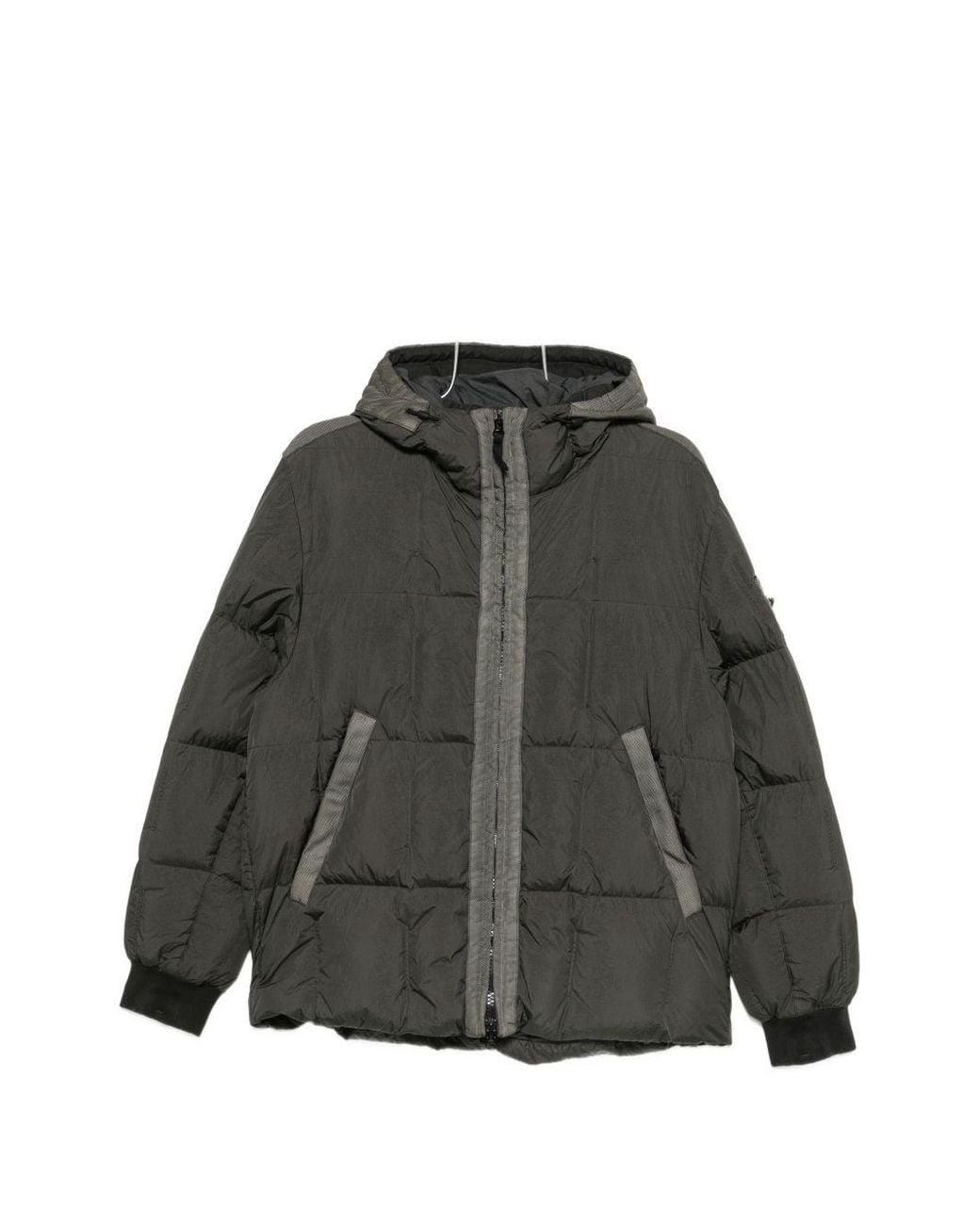 Stone Island Black Nylon Down Jacket for men