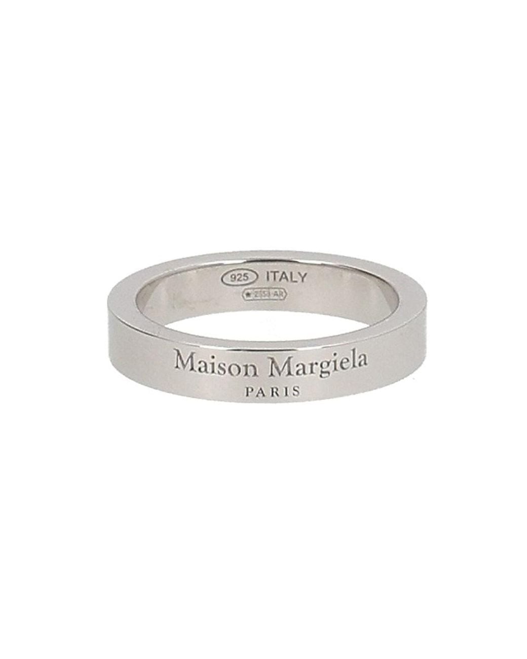 Maison Margiela White Anello Con Logo