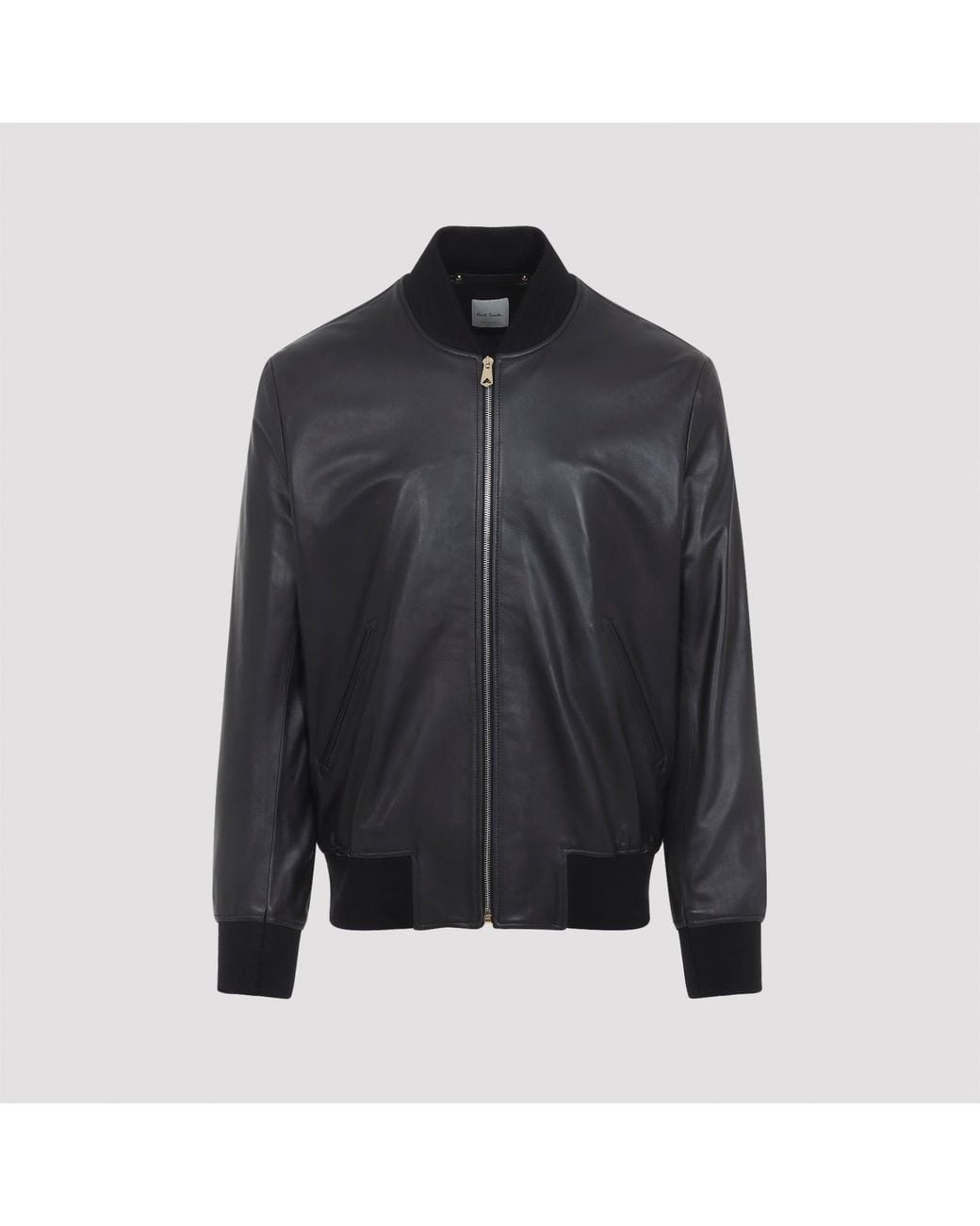 Paul Smith Black Leather Bomber Jacket