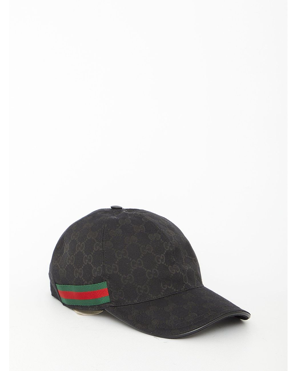 Gucci Black Original Gg Canvas Baseball Hat With Web for men
