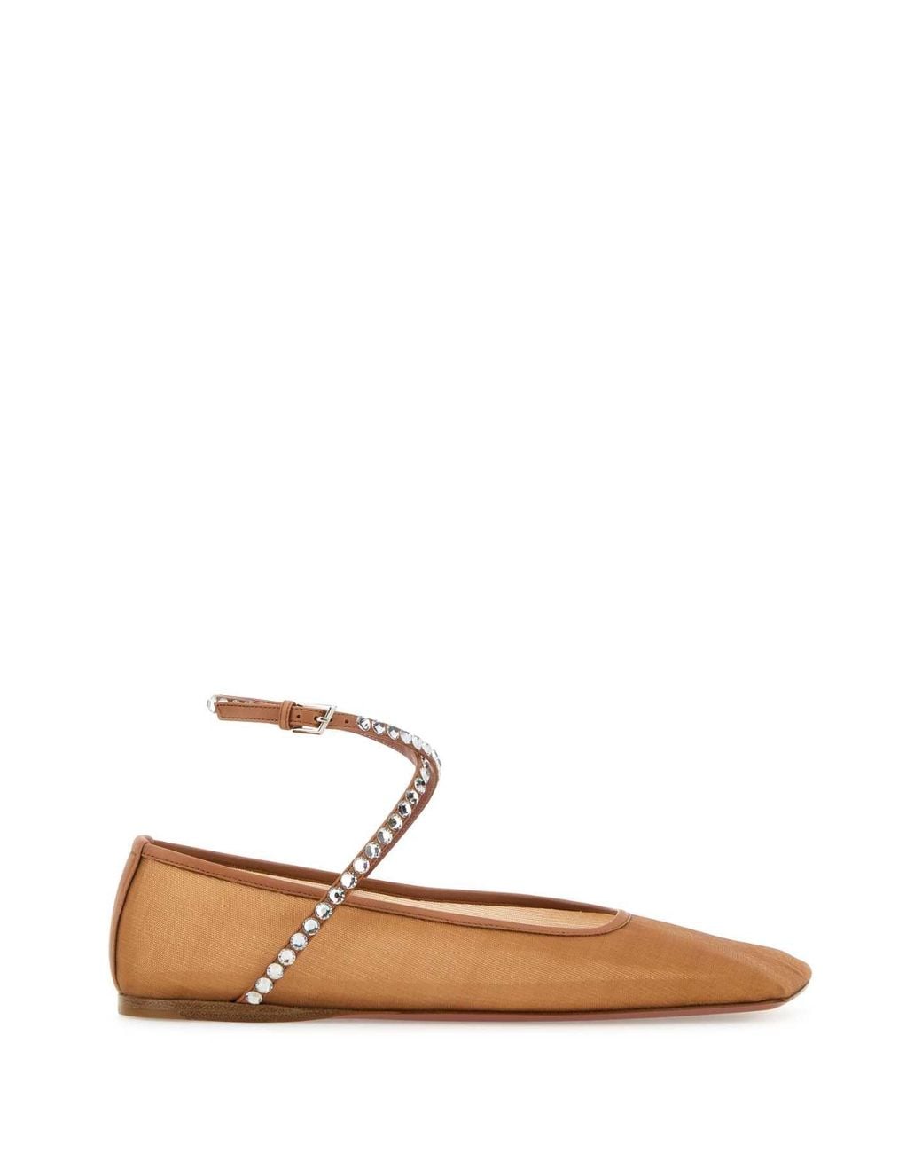 AMINA MUADDI White Ane Mesh Flat Mesh + Crystals