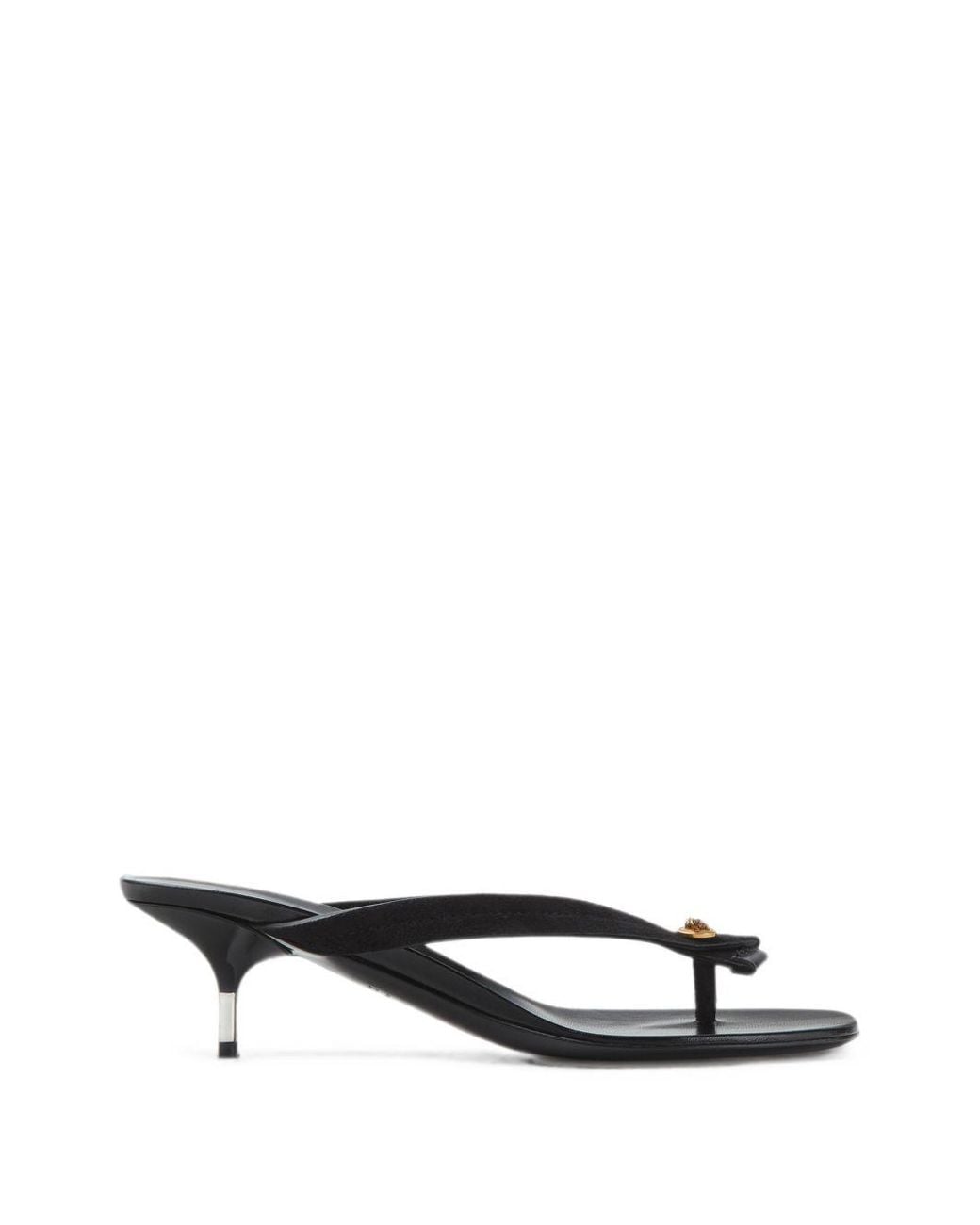 Versace White Leather Thong Sandals