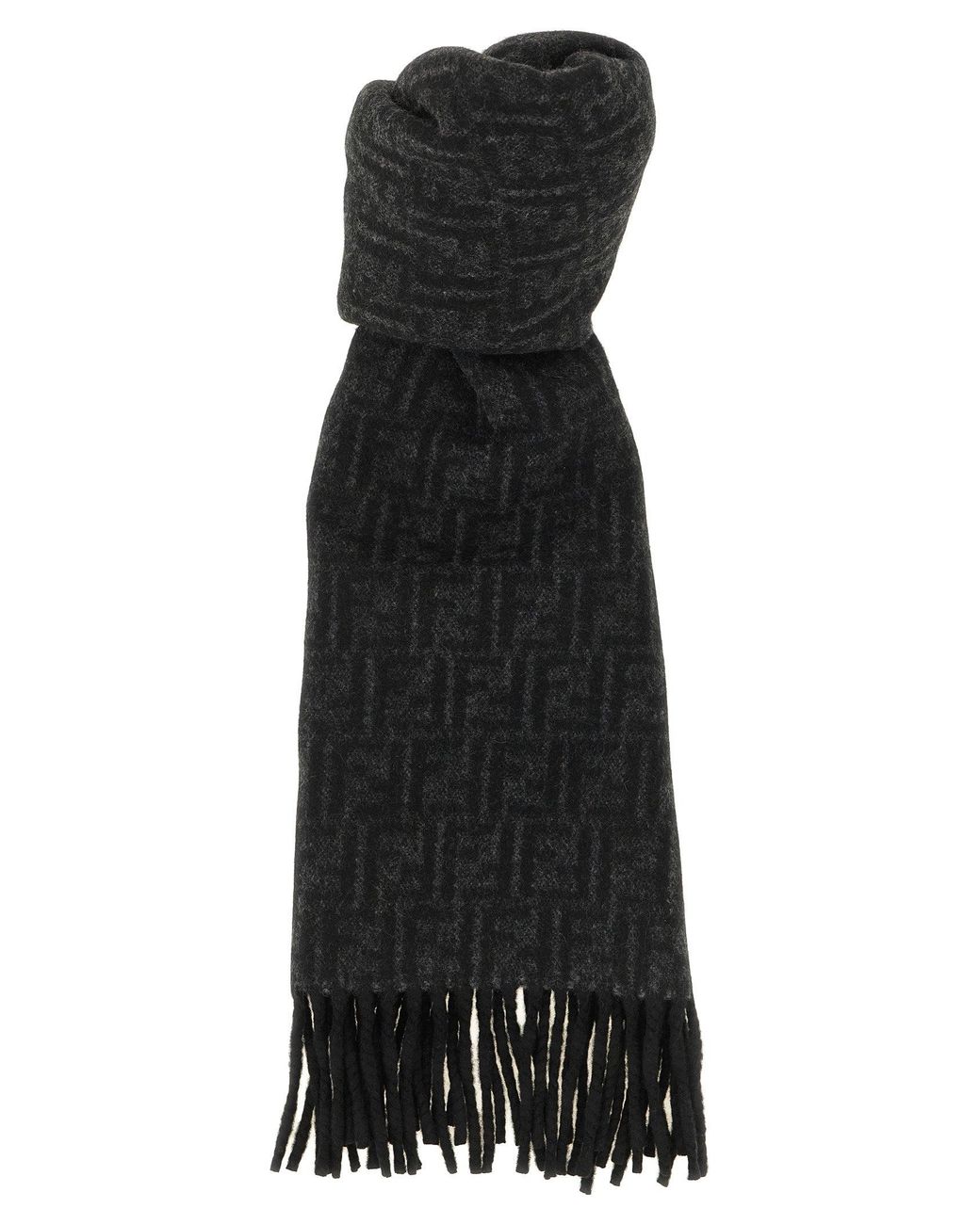 Fendi Black Ff Double-Face Scarf