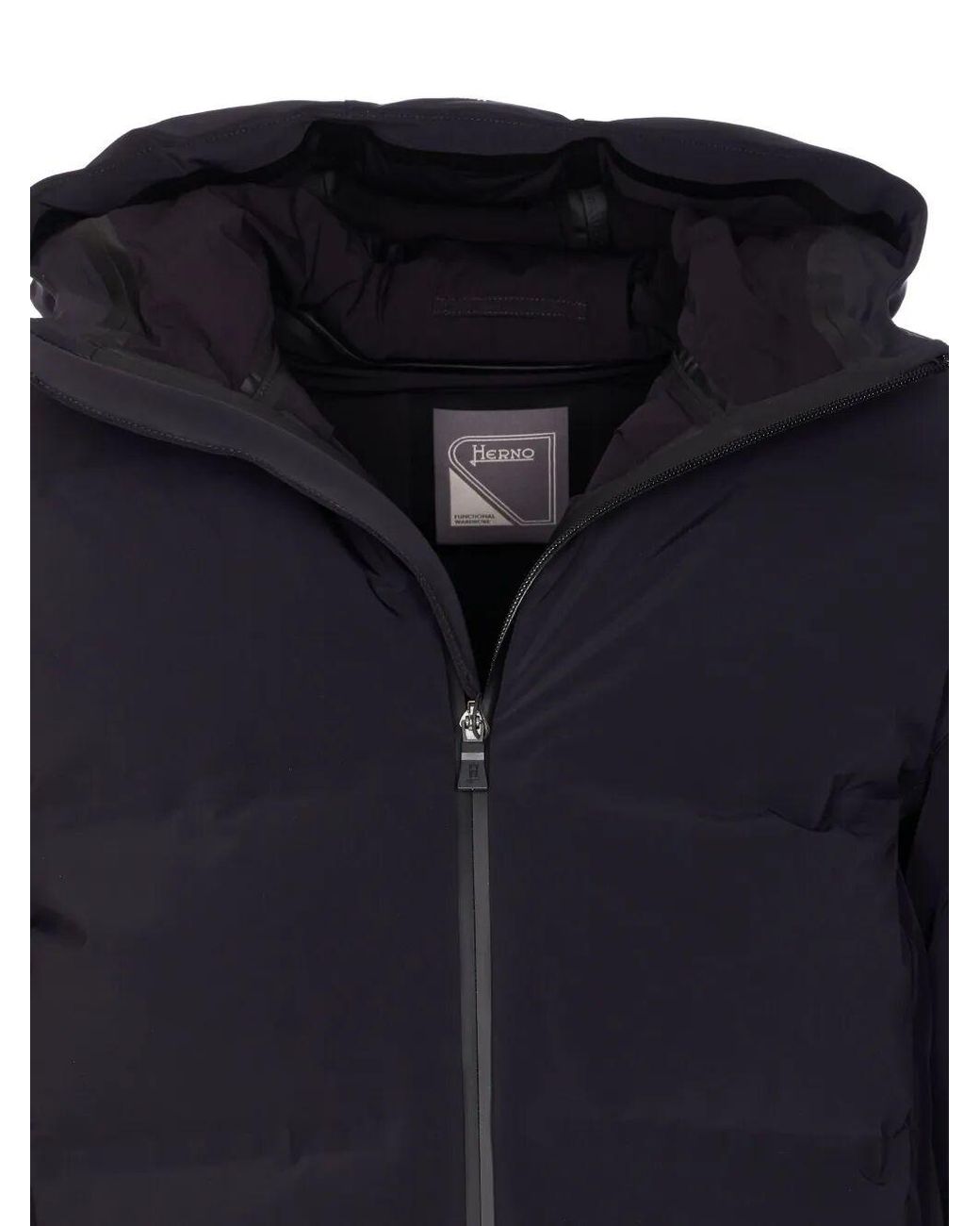 Herno Blue New Impact Hooded Short Down Jacket Clothing for men