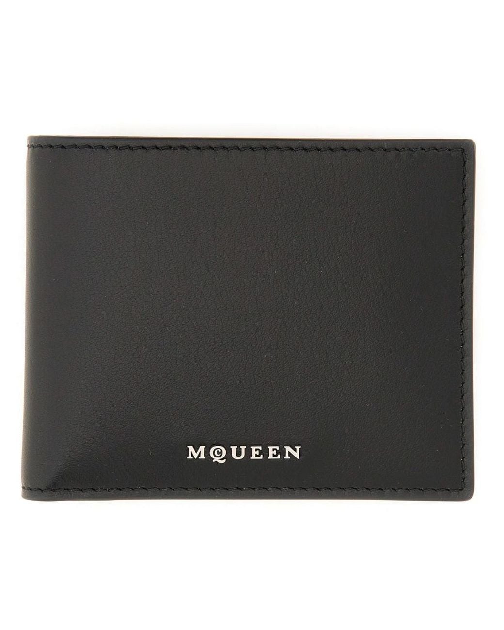 McQueen Black Sophisticated Logo Wallet for men