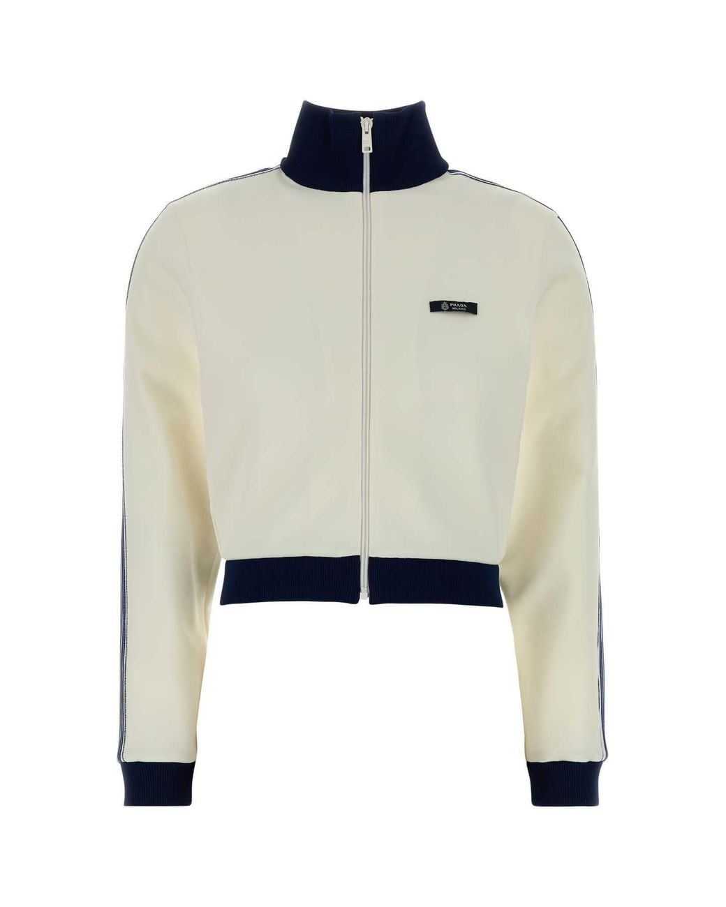 Prada Blue And Zip-Up Logo Jacket