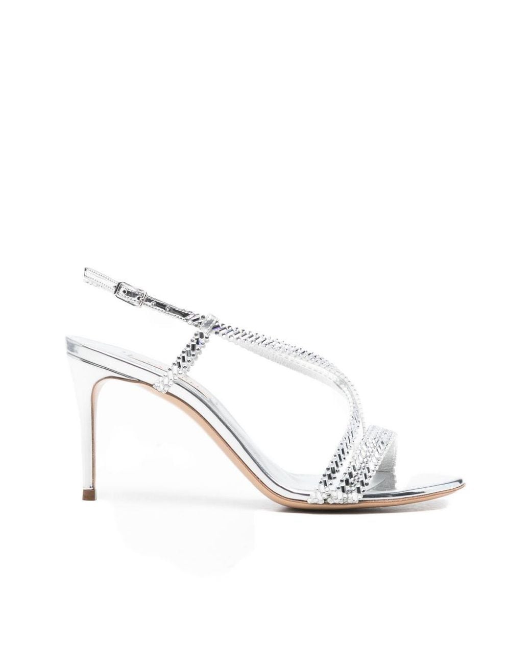Casadei White Starsway Julia Heel Sandals