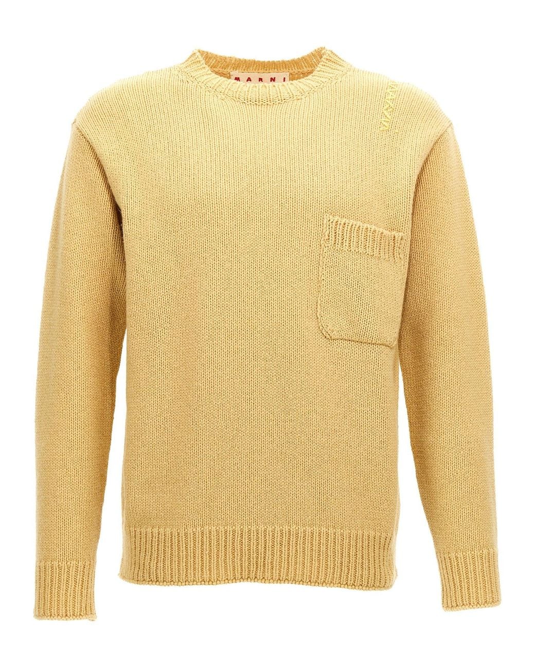 Marni Yellow Crew Neck Wool Sweater for men