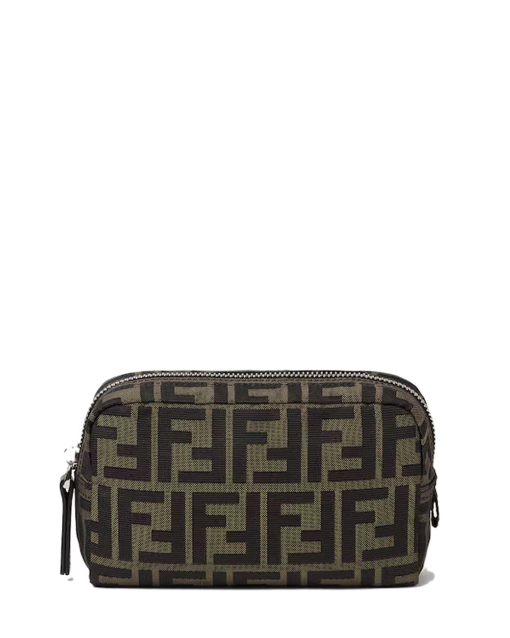 Fendi Gray Micro Ff Mini Pouch for men
