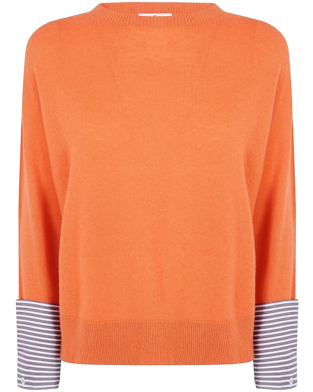 Whyci Orange Round Neck Sweater
