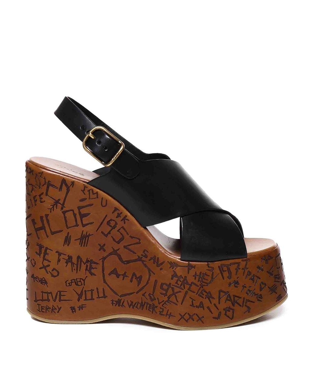 Chloé Brown Maxime Wedge Sandal