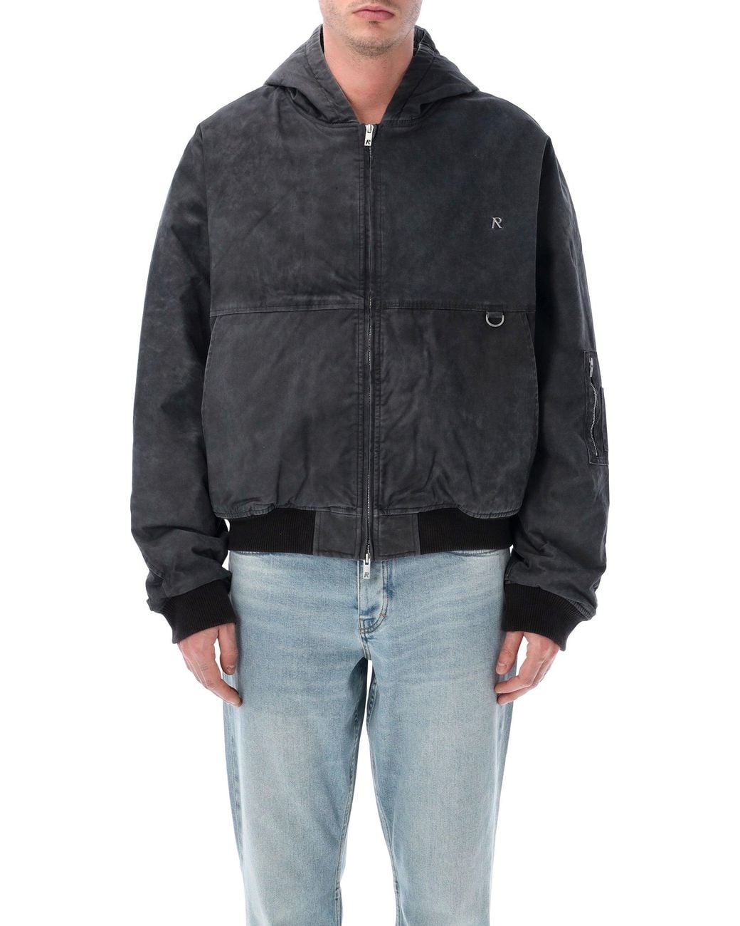 Represent Black Hooded Bomber Jacket for men