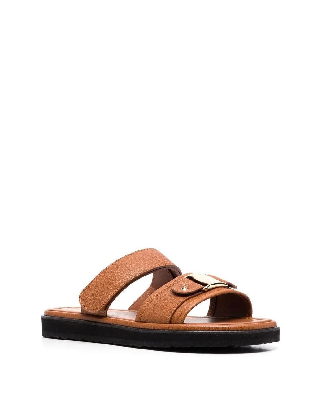 Ferragamo Brown Ferragamo Vara Touch-Strap Sandals