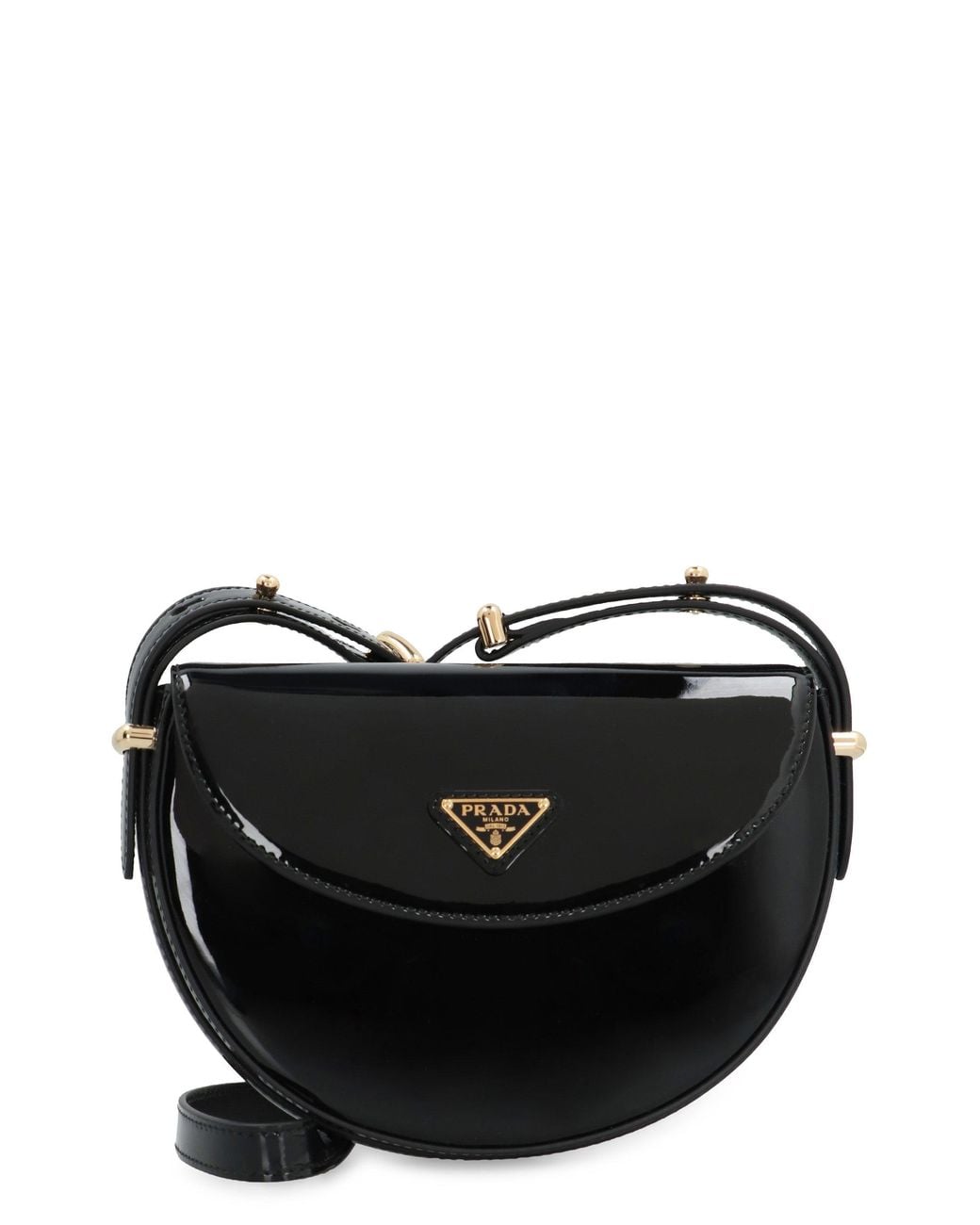 Prada Black Patented Mini Shoulder Handbag
